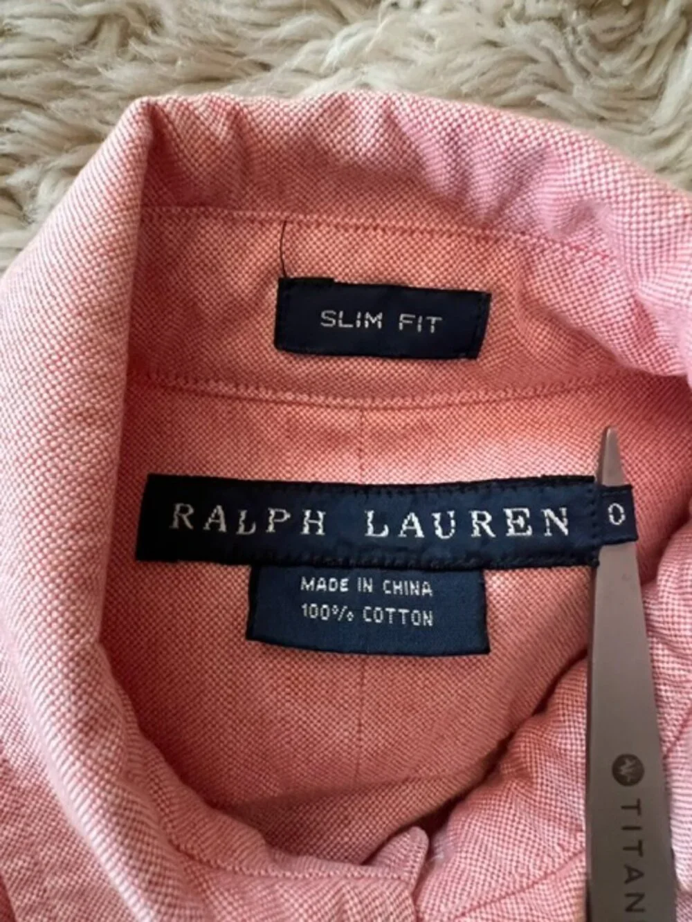 Ralph Lauren long-Sleeve Slim Fit Oxford Button-Down Pink Boys Shirt